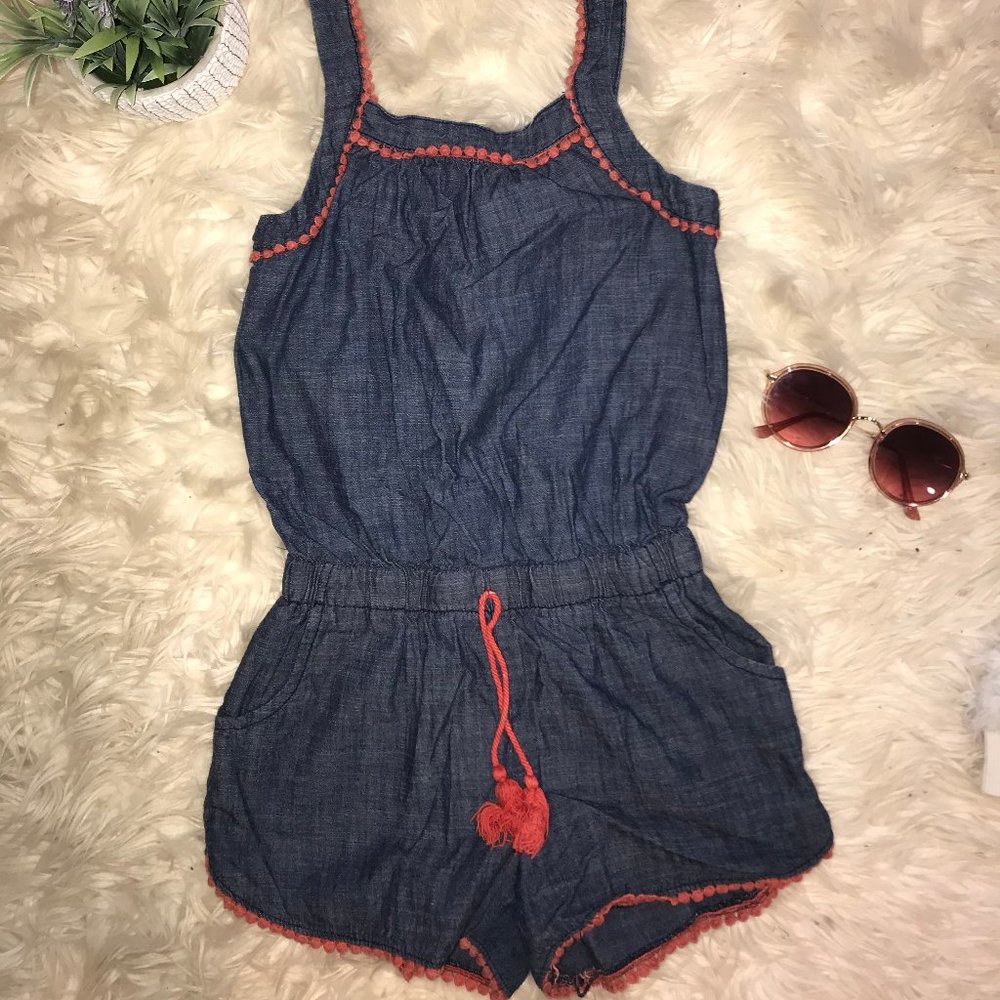 Arizona Girls Denim Romper Sz M (10-12)
